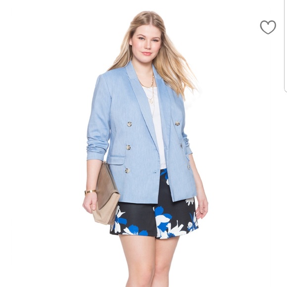 Eloquii Double Breast Denim Blazer - Picture 3 of 3